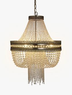 John Lewis Lucia Crystal Chandelier, Crystal/Clear, Crystal Clear