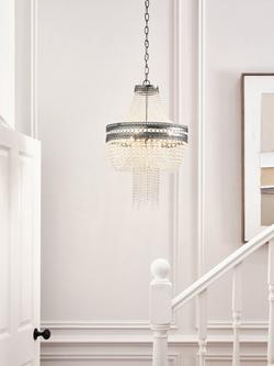 John Lewis Lucia Crystal Chandelier, Crystal/Clear - view 2, Crystal Clear
