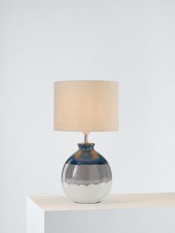 John Lewis Martha Ceramic Table Lamp, Blue/Green