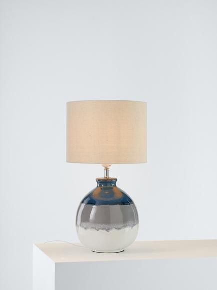 John Lewis Martha Ceramic Table Lamp, Blue/Green