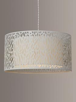 John Lewis Meadow Fretwork Shade Ceiling Light, Grey/White, Grey/White