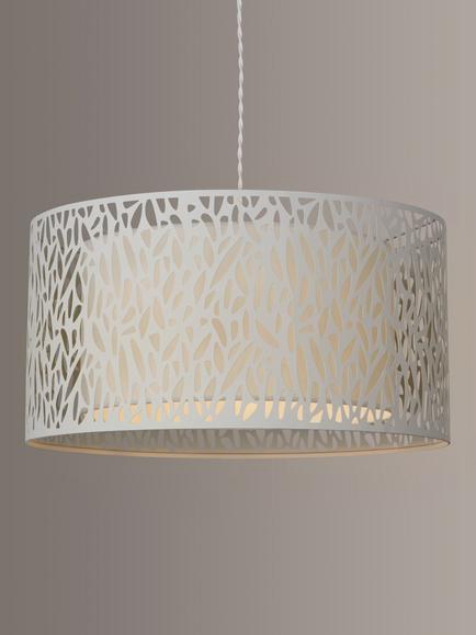 John Lewis Meadow Fretwork Shade Ceiling Light, Grey/White, Grey/White