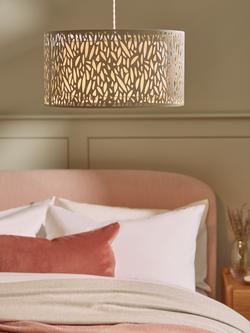 John Lewis Meadow Fretwork Shade Ceiling Light, Grey/White - view 2, Grey/White