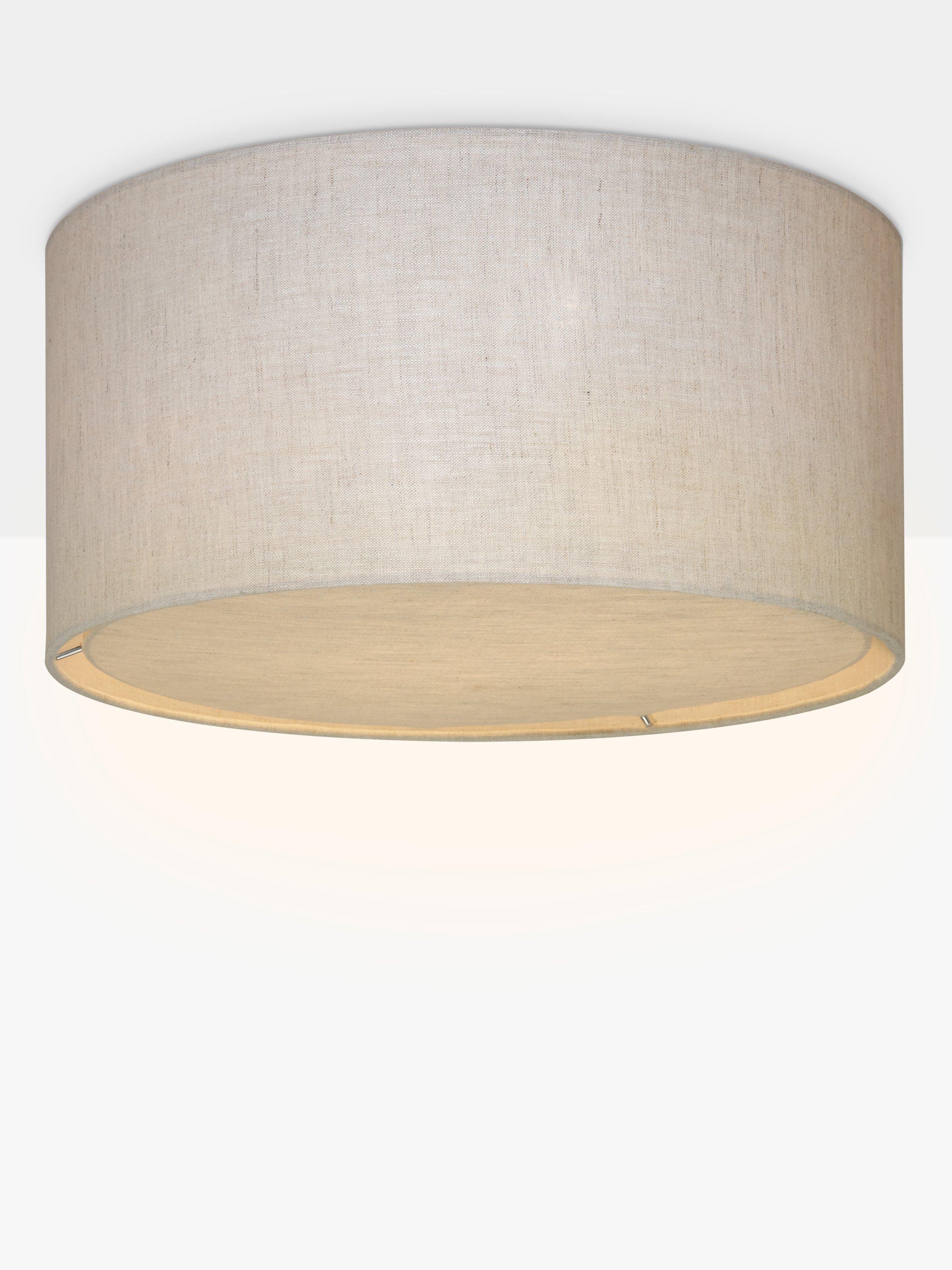 John Lewis Samantha Linen Flush Ceiling Light, Natural, Dia. 40cm
