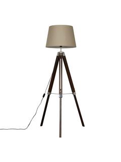 John Lewis Jacques Tripod Floor Lamp, Brown