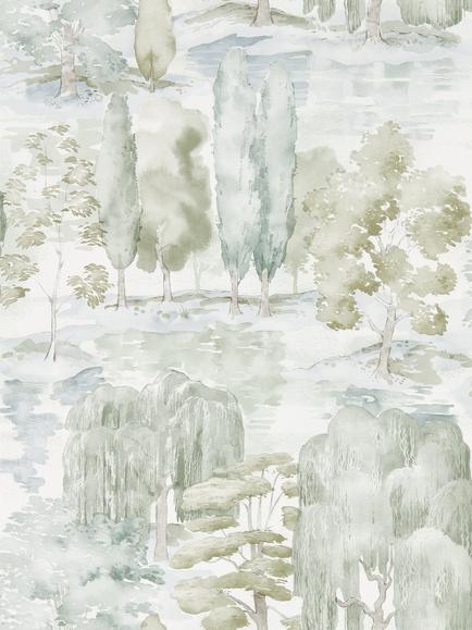 Sanderson Waterperry Wallpaper, Willow / Olive Dwap216283