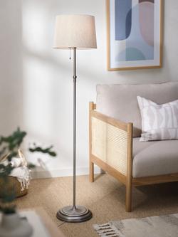 John Lewis Isabel Oval Shade Floor Lamp - view 2, Pewter