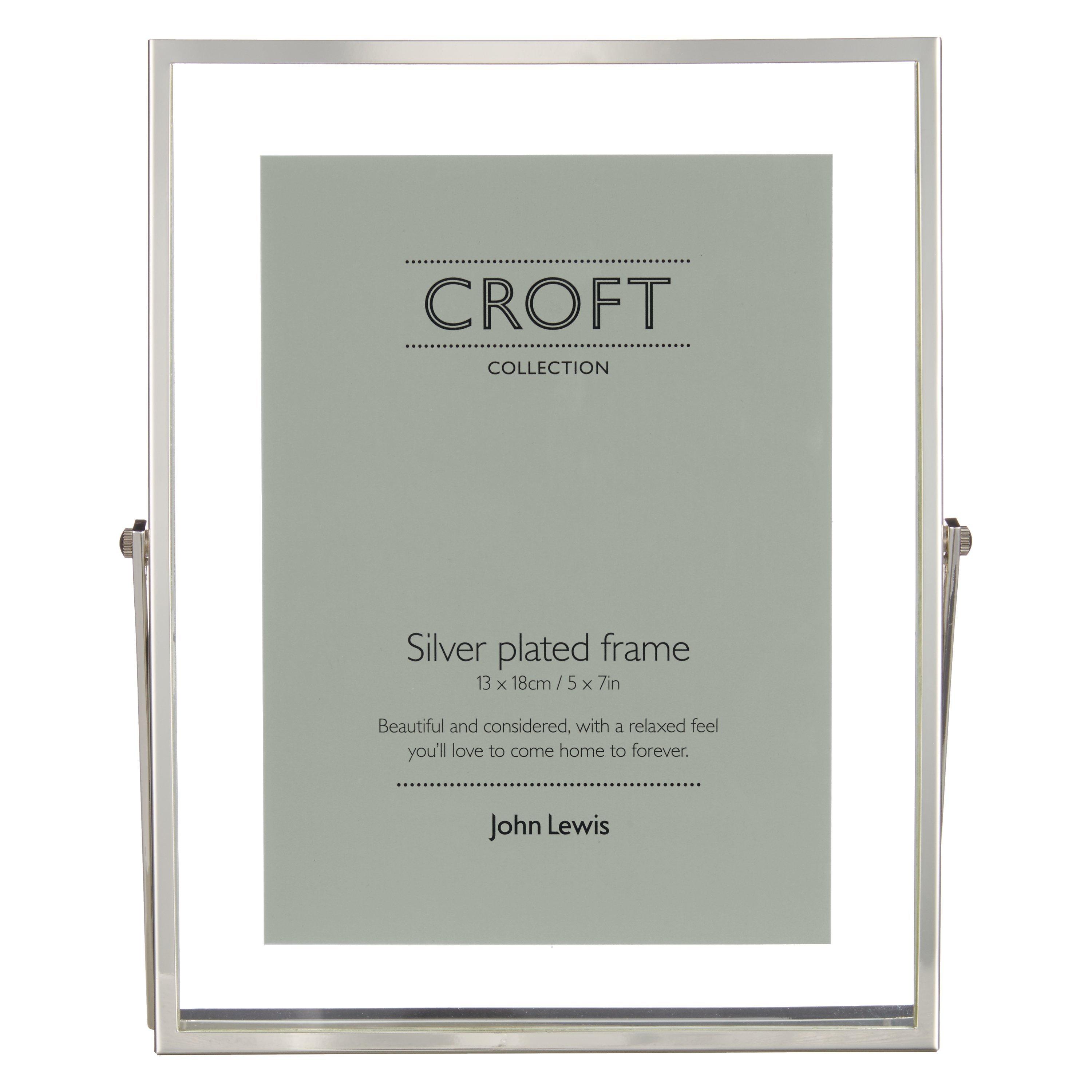Croft Collection Floating Photo Frame, 5 x 7", Silver