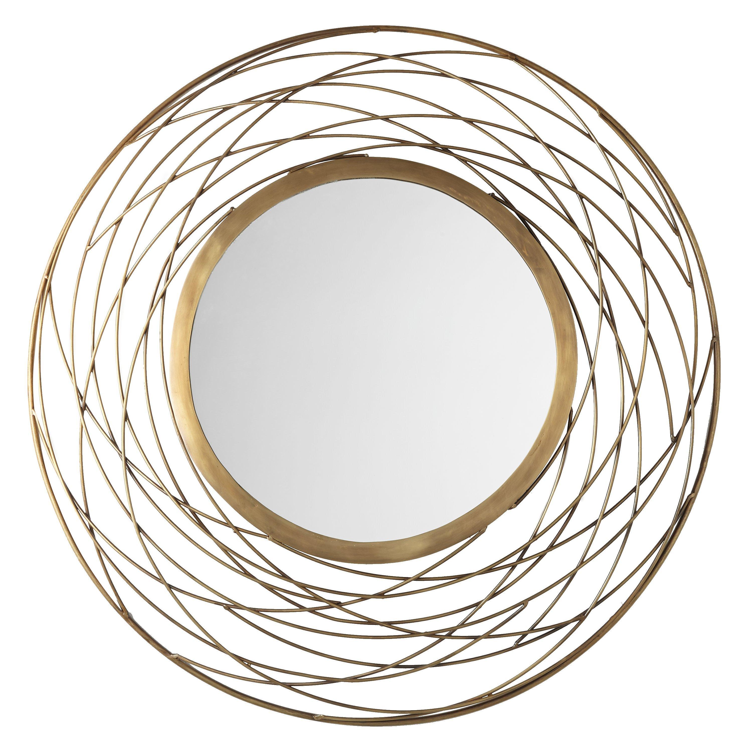 John Lewis Fusion Swirl Mirror, Dia.82cm, Brass