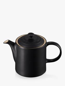 Le Creuset Stoneware Grand Teapot, 1.3L - view 2, Satin Black
