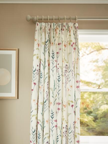 John Lewis Longstock Print Pair Lined Pencil Pleat Curtains, Multi, Multi