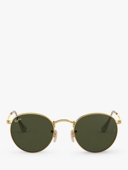 Ray-Ban RB3447 Round Metal Sunglasses - view 2, Gold/Green