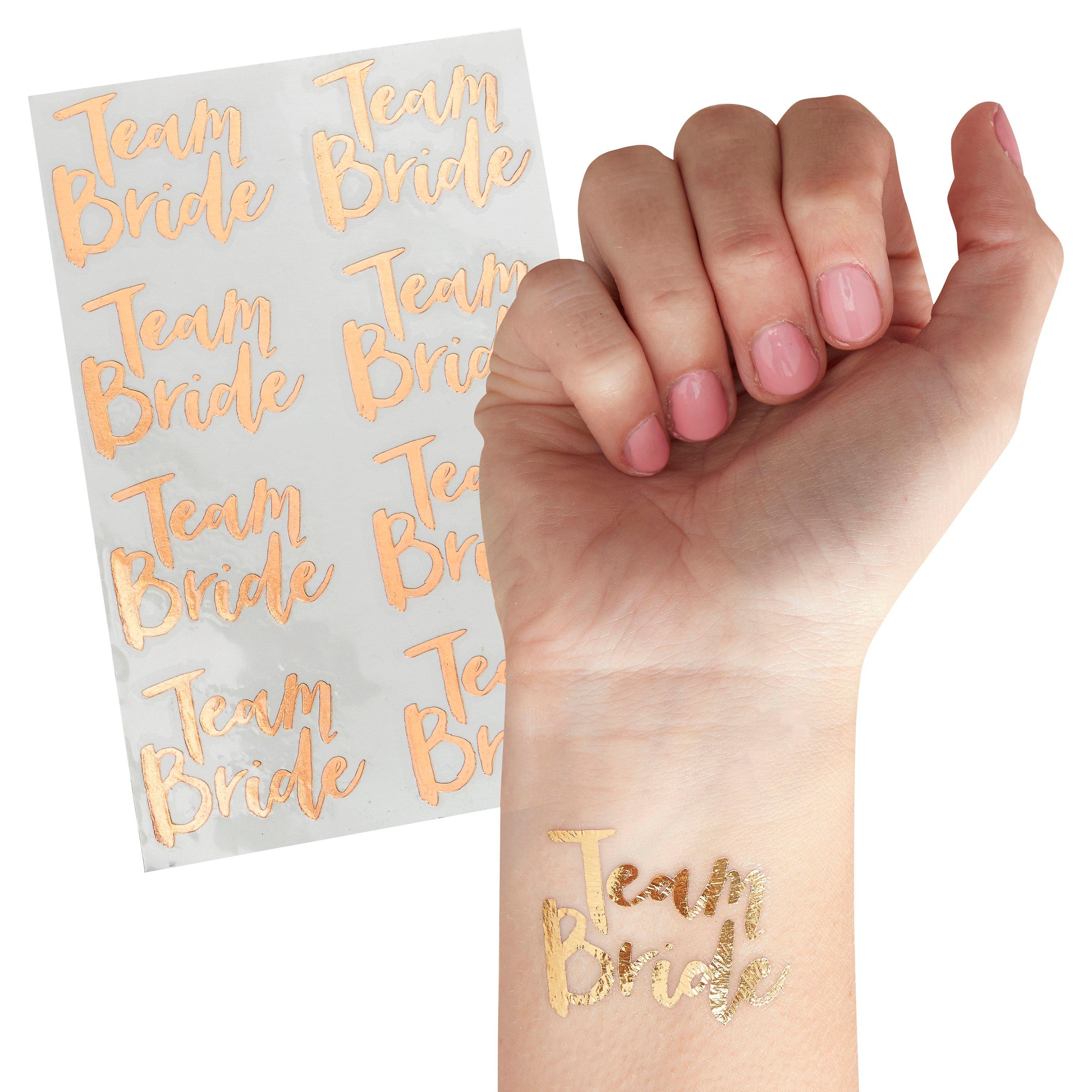 Ginger Ray Hen Party Team Bride Temporary Tattoos, Pack of 16