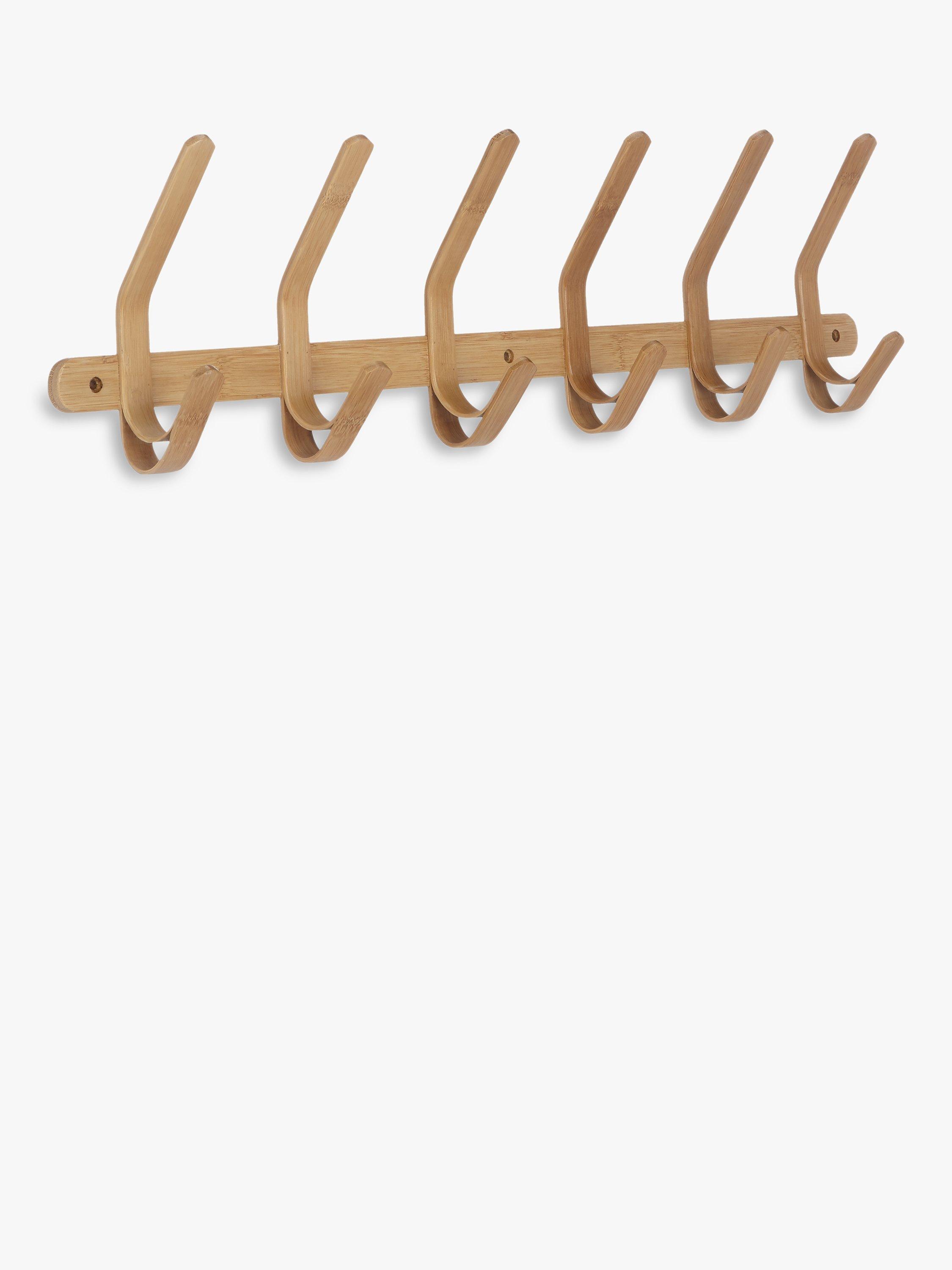 John Lewis & Partners Bamboo 6 Hook Rack