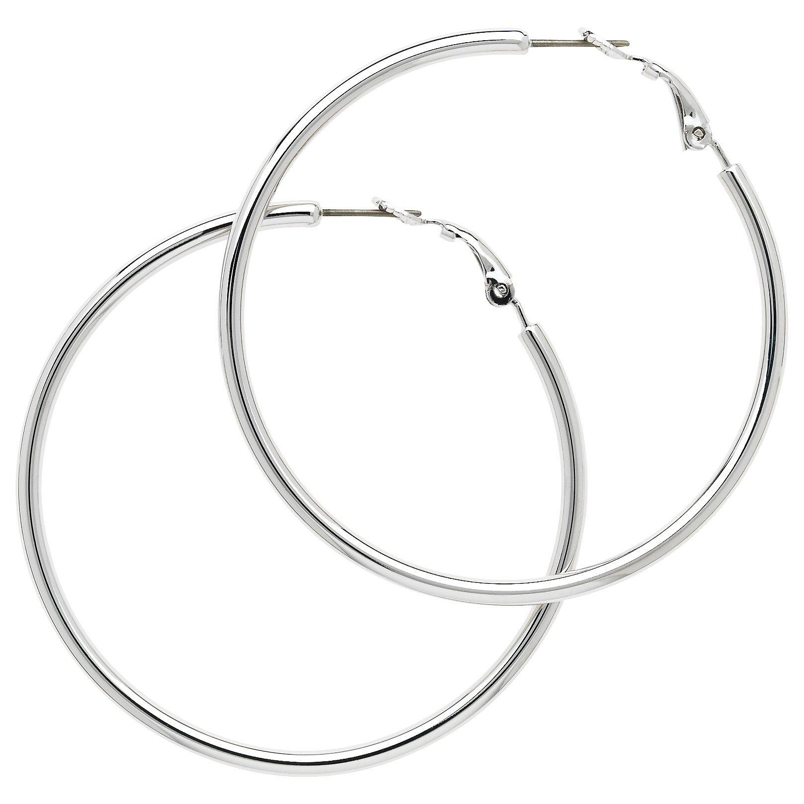 Melissa Odabash Medium Hoop Earrings, Silver