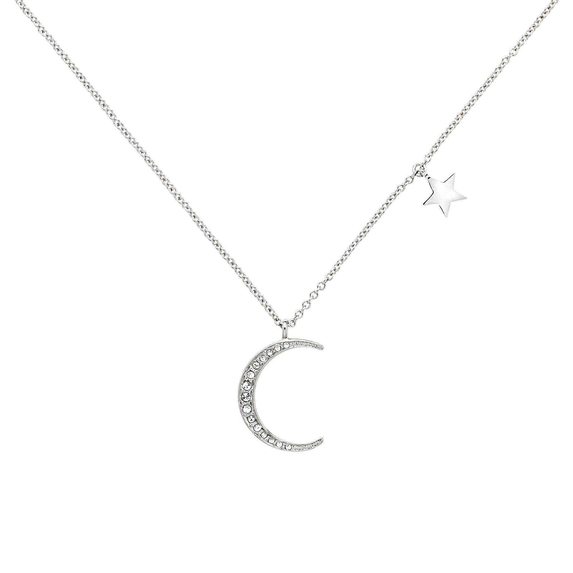 Melissa Odabash Glass Crystal Moon Pendant Necklace
