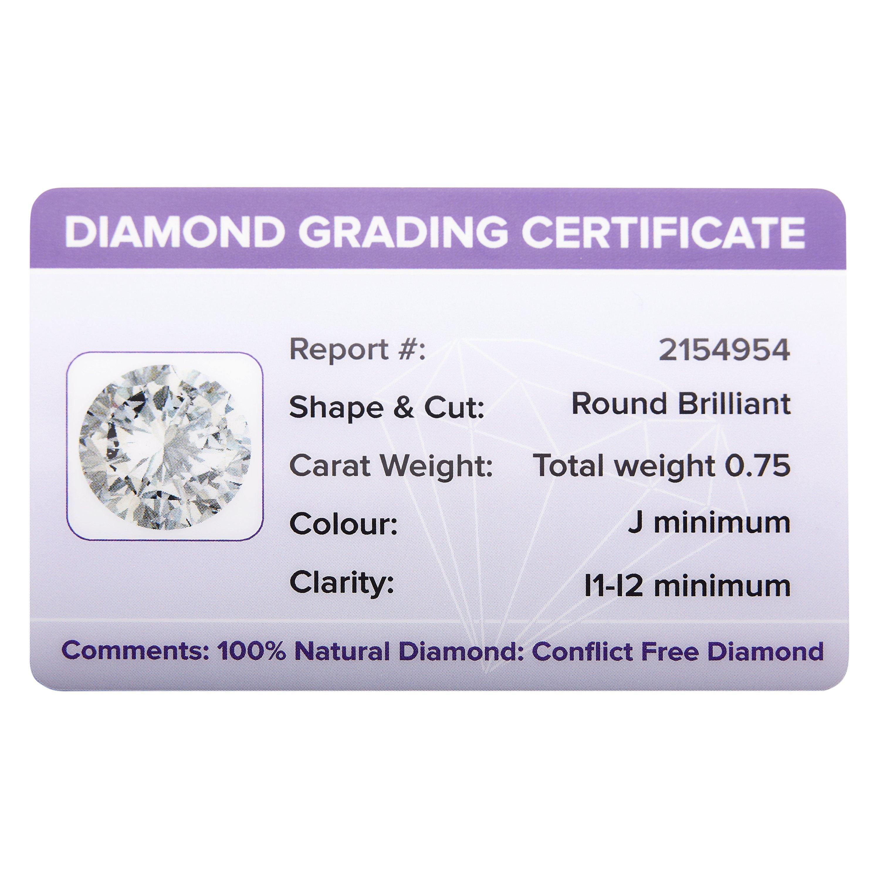 Product image 6 of 7, which shows Mogul 18ct White Gold Round Brilliant Solitaire Diamond Stud Earrings, 0.75ct