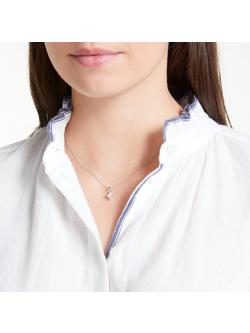 Mogul 18ct White Gold Princess Cut Solitaire Diamond Pendant Necklace, 0.5ct - view 2, Silver