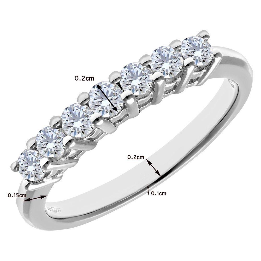 Mogul 18ct White Gold Round Brilliant Diamond Eternity Ring, 1ct, N