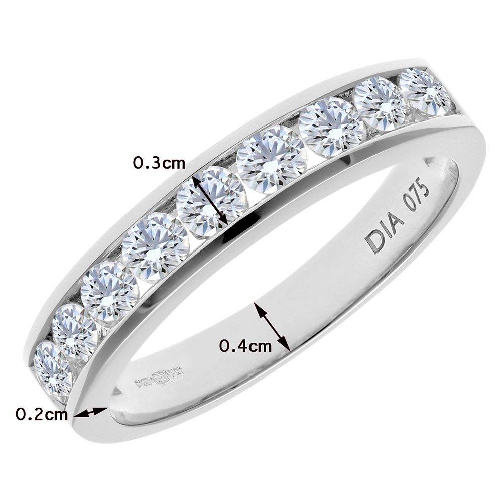 Product image 9 of 9, which shows Mogul 18ct White Gold Round Brilliant Channel Set Diamond Eternity Ring, 0.5ct, L