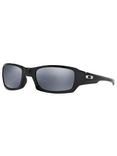 Oakley OO9238 Fives Squared™ Polarised Rectangular Sunglasses, Polished Black/Black Iridium