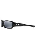 Oakley OO9238 Fives Squared™ Polarised Rectangular Sunglasses, Polished Black/Black Iridium