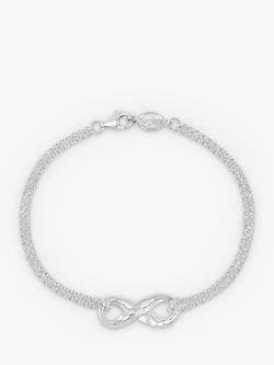 Dower & Hall Sterling Silver Entwined Infinity Bracelet, Silver, Silver