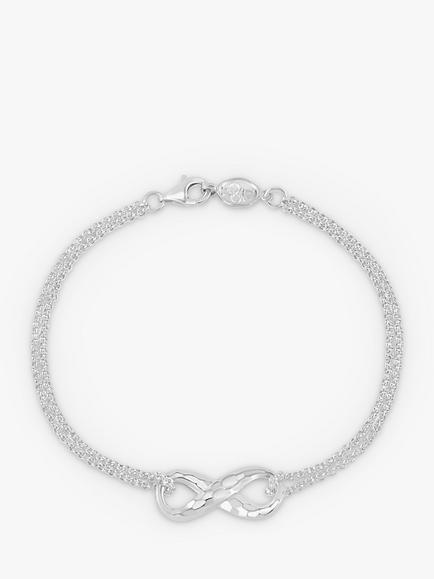 Dower & Hall Sterling Silver Entwined Infinity Bracelet, Silver, Silver