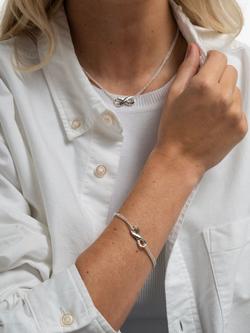 Dower & Hall Sterling Silver Entwined Infinity Bracelet, Silver - view 2, Silver