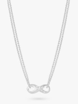 Dower & Hall Sterling Silver Infinity Pendant Necklace, Silver, Silver