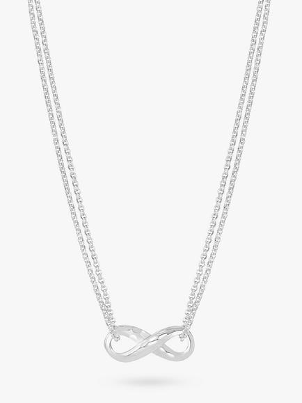 Dower & Hall Sterling Silver Infinity Pendant Necklace, Silver, Silver
