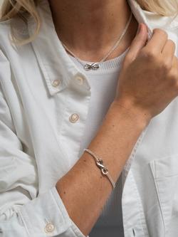 Dower & Hall Sterling Silver Infinity Pendant Necklace, Silver - view 2, Silver