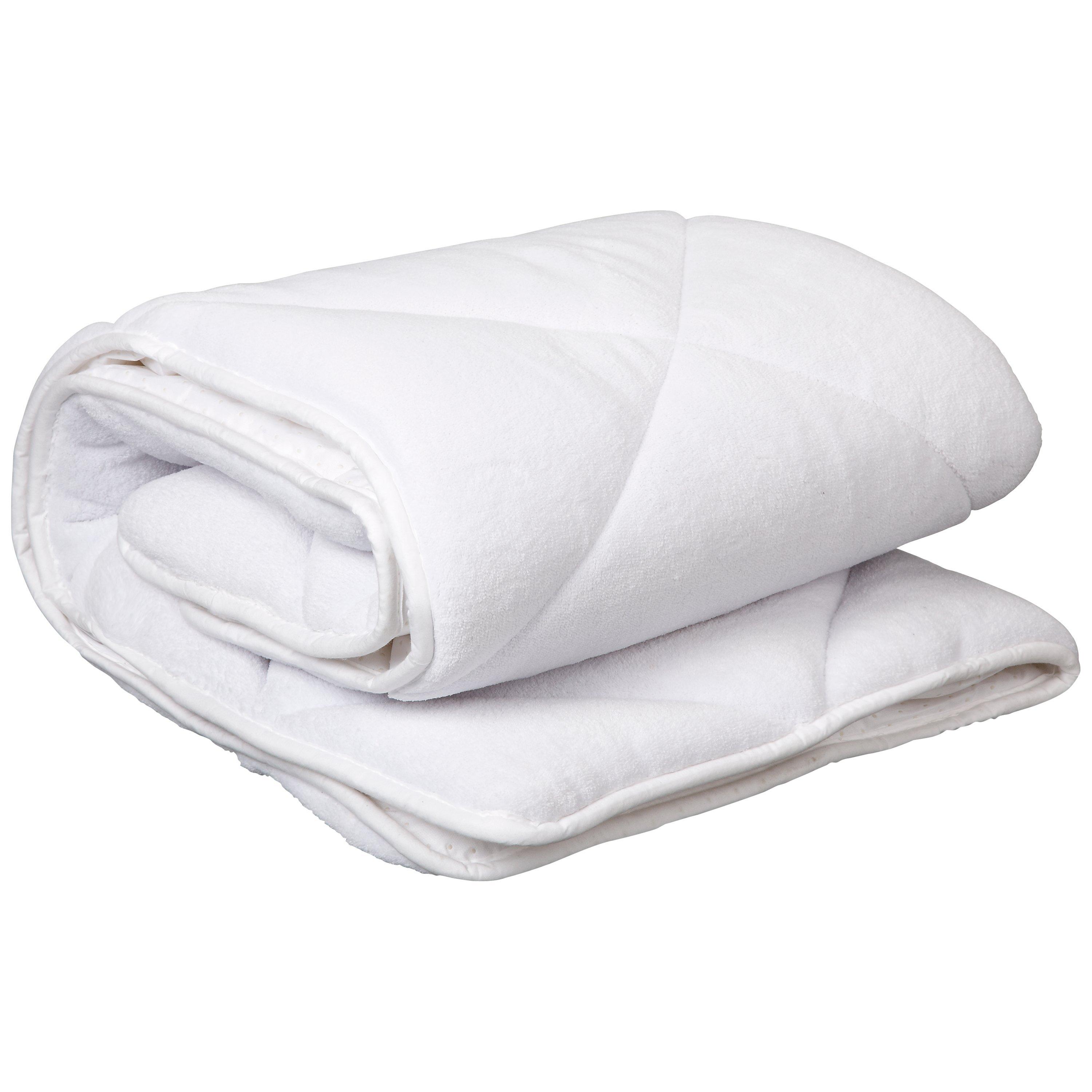 John Lewis & Partners Baby Travel Cot Velour Waterproof Mattress Enhancer
