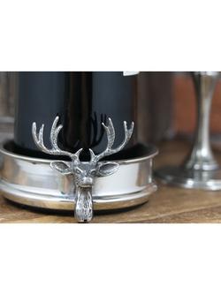 English Pewter Company Stag Head Bottle Coaster - view 2, Silver