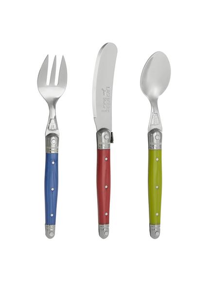Laguiole Children's Stainless Steel Cutlery Set, 3 Piece, Iridescence, Multi