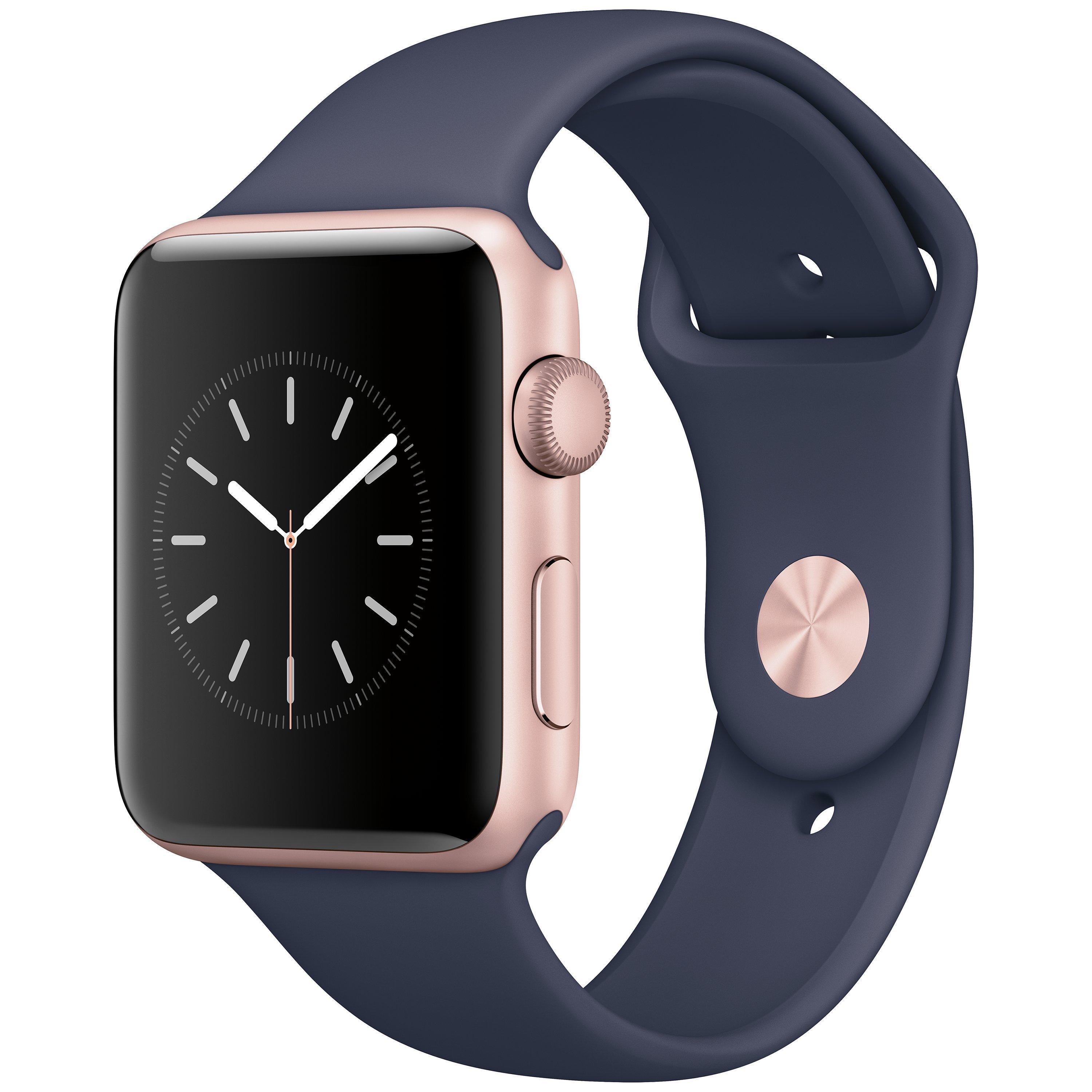 Apple Watch Series 2 42mm Rose Gold Aluminium Case with Sport Band Midnight Blue