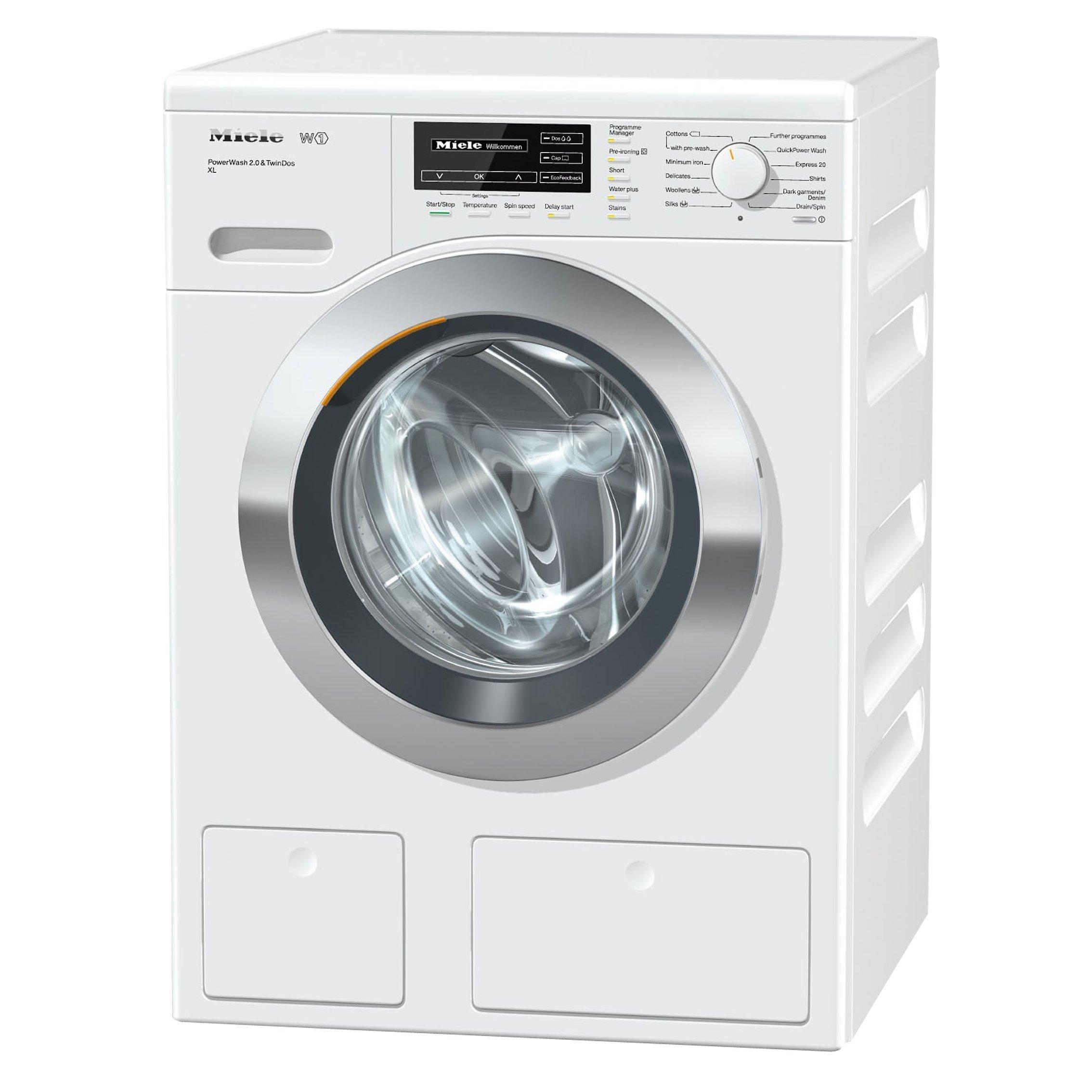 Miele WKH122WPS Twindos Quick PowerWash Freestanding Washing Machine, 9kg Load, A+++ Energy Rating, 1600rpm Spin, White