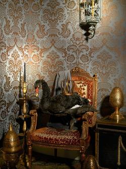 Cole & Son Mariinsky Carmen Paste the Wall Wallpaper - view 2, Charcoal 108/2010