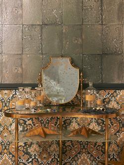 Cole & Son Mariinsky Pushkin Paste the Wall Wallpaper - view 2, Ginger / Charcoal 108/8042