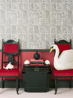 Cole & Son Mariinsky Bellini Paste the Wall Wallpaper - view 2, Black / White 108/9046