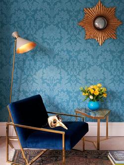 Cole & Son Mariinsky Fonteyn Paste the Wall Wallpaper - view 2, Teal, 108/7033