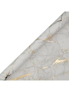 John Lewis Marble Printed Gift Wrap, 3m, Gold