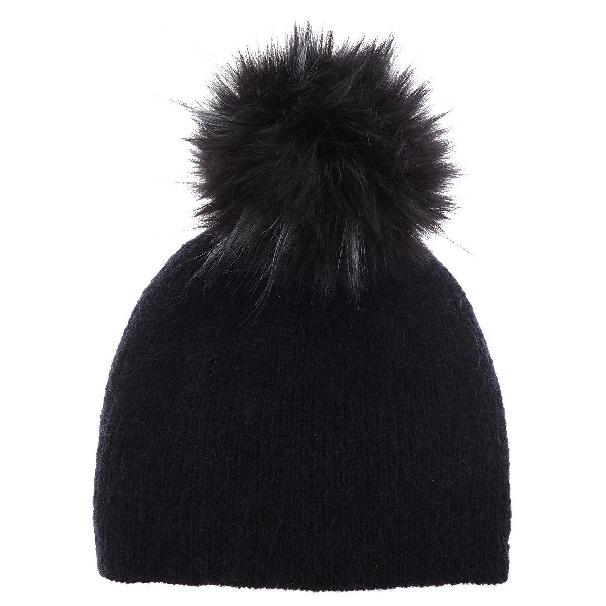Mint Velvet Knitted Faux Fur Pom Pom Hat