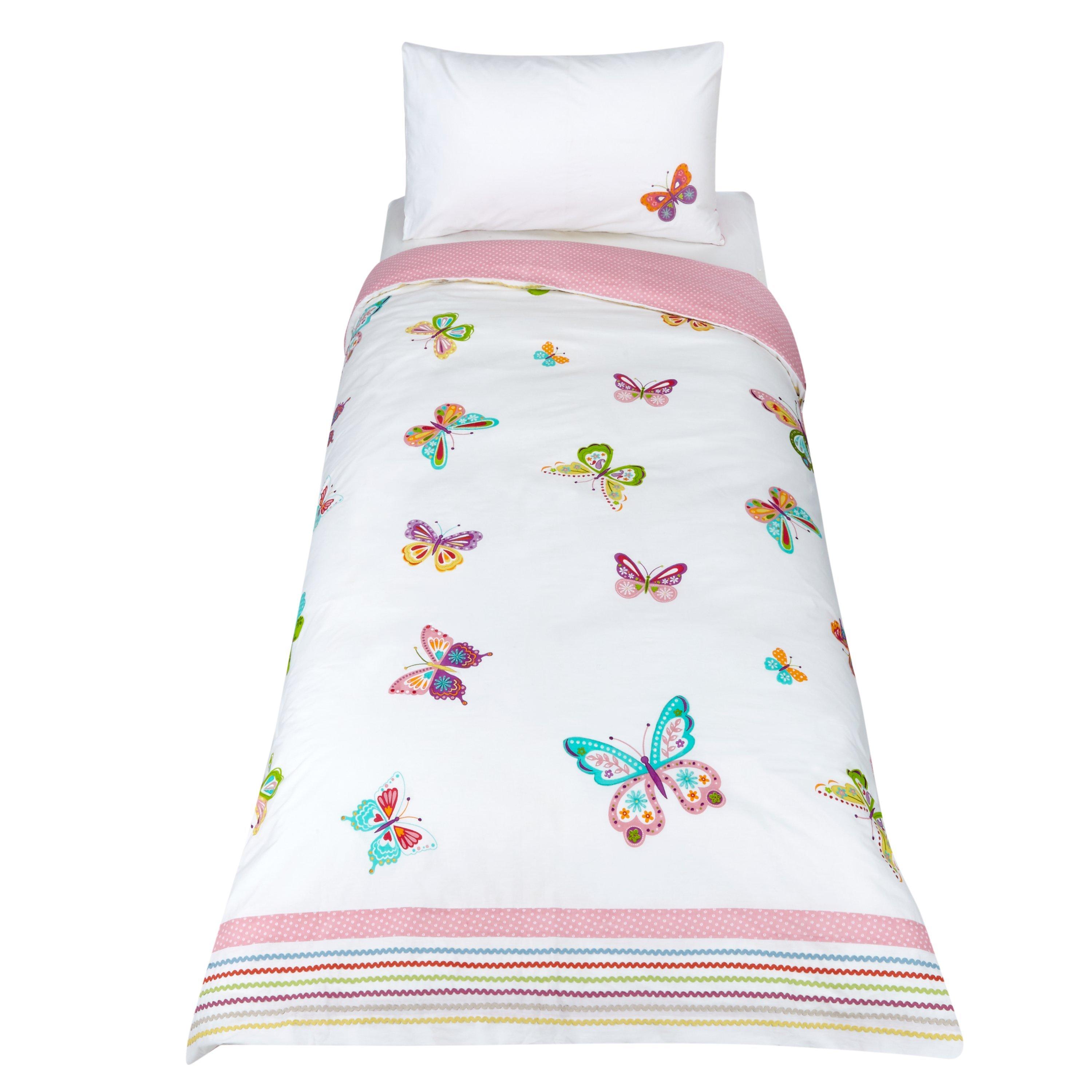 little home at John Lewis Butterfly Embroidered Duvet Cover and Pillowcase Set, Single