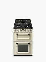 Smeg TR62 Double Dual Fuel Cooker, A Energy Rating, Cream