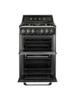 Smeg TR62 Double Dual Fuel Cooker, A Energy Rating - view 2, Black