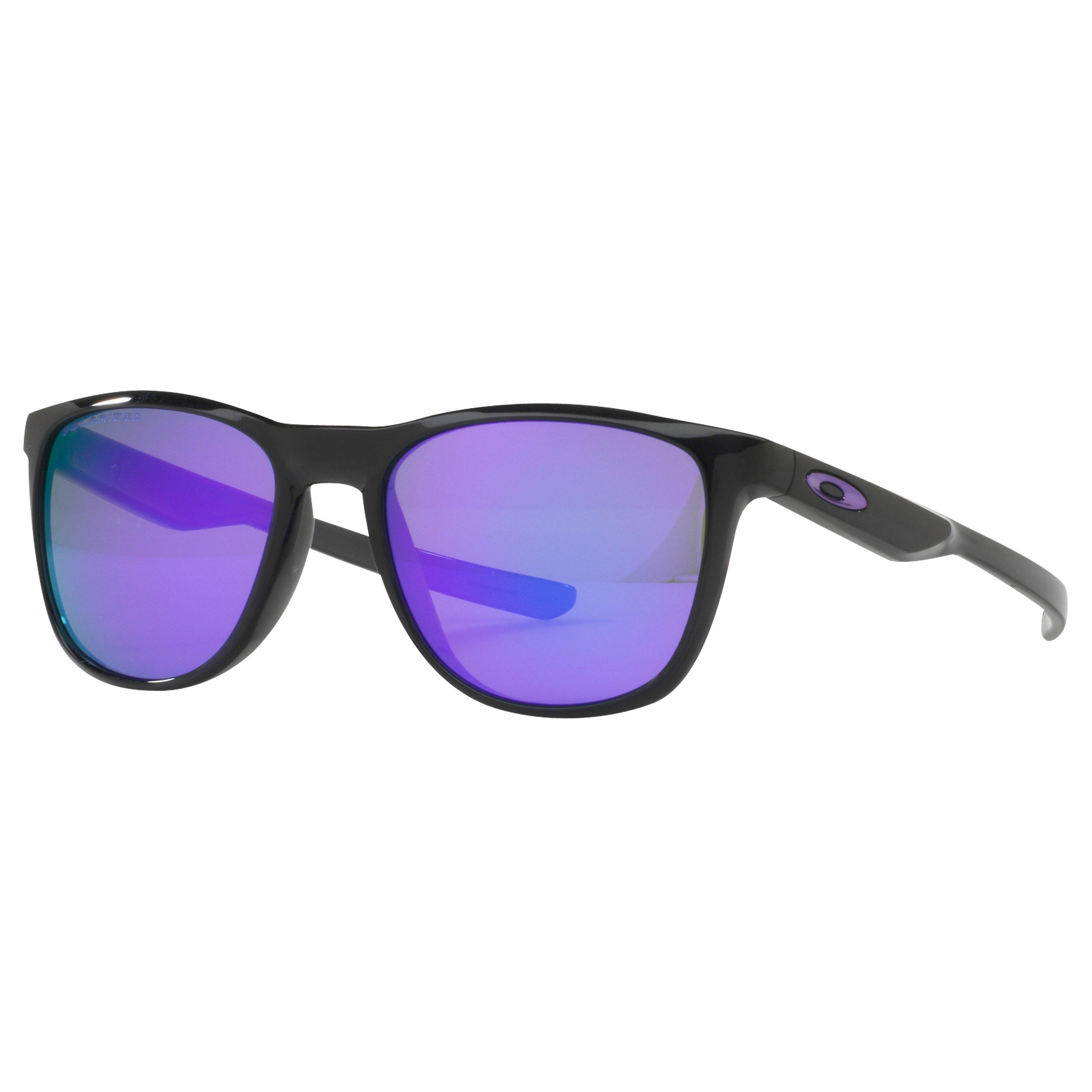 Oakley OO9340 Trillbe X Polarised Square Sunglasses, Black Ink/Violet Iridium