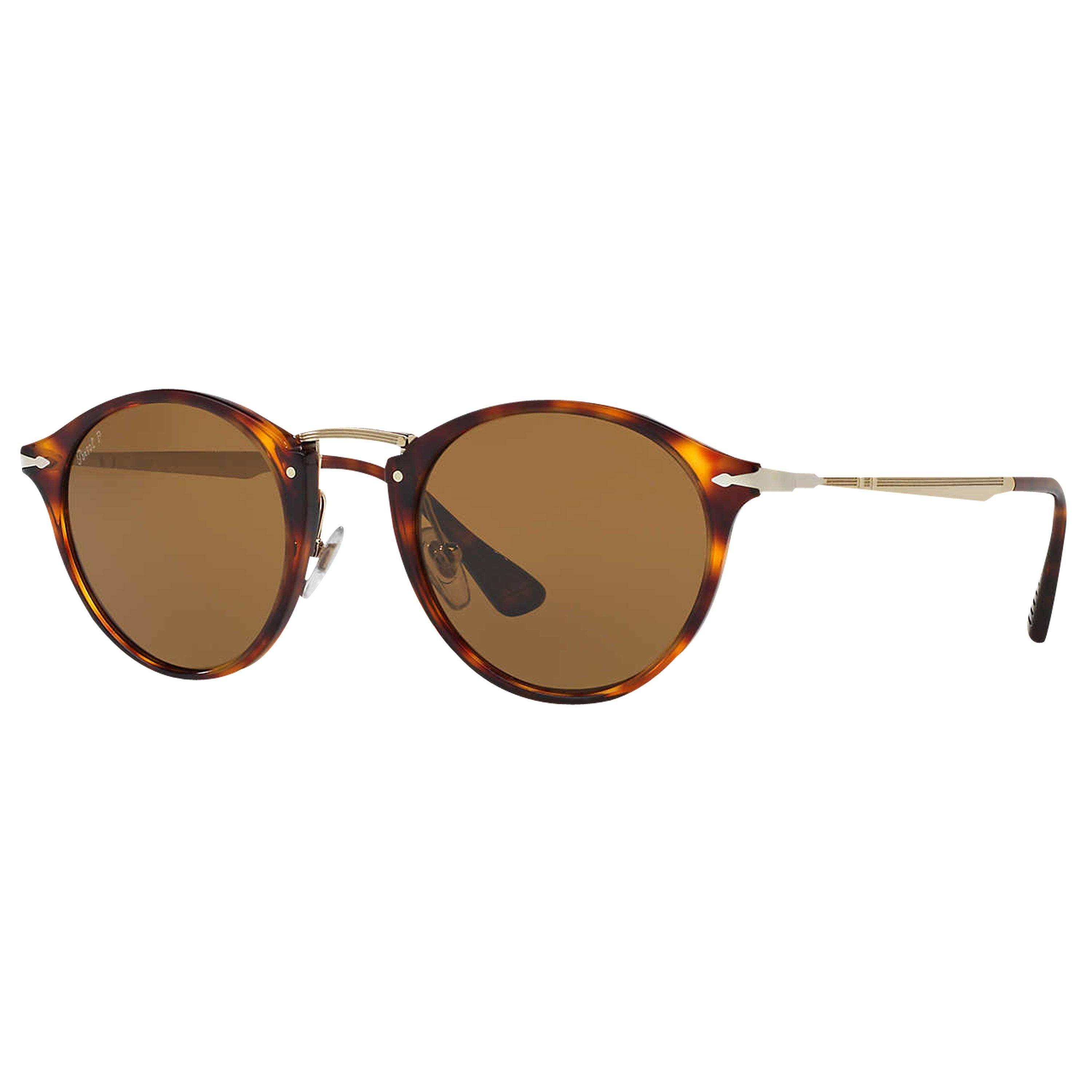 Product image 1 of 2, which shows Persol PO3166S Calligrapher Edition Polarised Oval Sunglasses, Tortoise