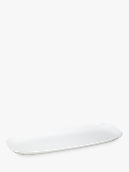 John Lewis Dine Porcelain Narrow Porcelain Platter, 32cm, White, White