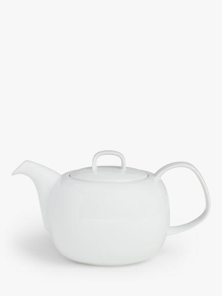 John Lewis Dine Porcelain Teapot, 1.2L, White, White